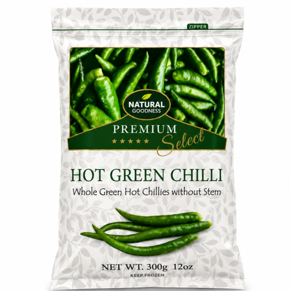 Natural Goodness Frozen Hot Green Chilli 300g